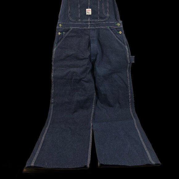 NWT Pointer carpenter bib overalls low back Size 34x29 blue work wear vintage - Picture 3 of 13